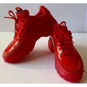 Reebok Cardi B Sneakers Size 5 Red Coated Club C Double Bubble Gum Bottom